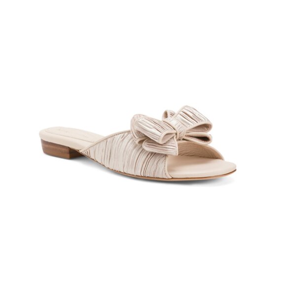 KOKO + PALENKI Champagne Dara Flat Bow Sandals - Picture 1 of 2